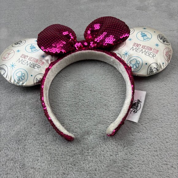 Disney Parks Disney Vacation Club Minnie Mouse Sequin Ears Headband Adult Size - Picture 2 of 6